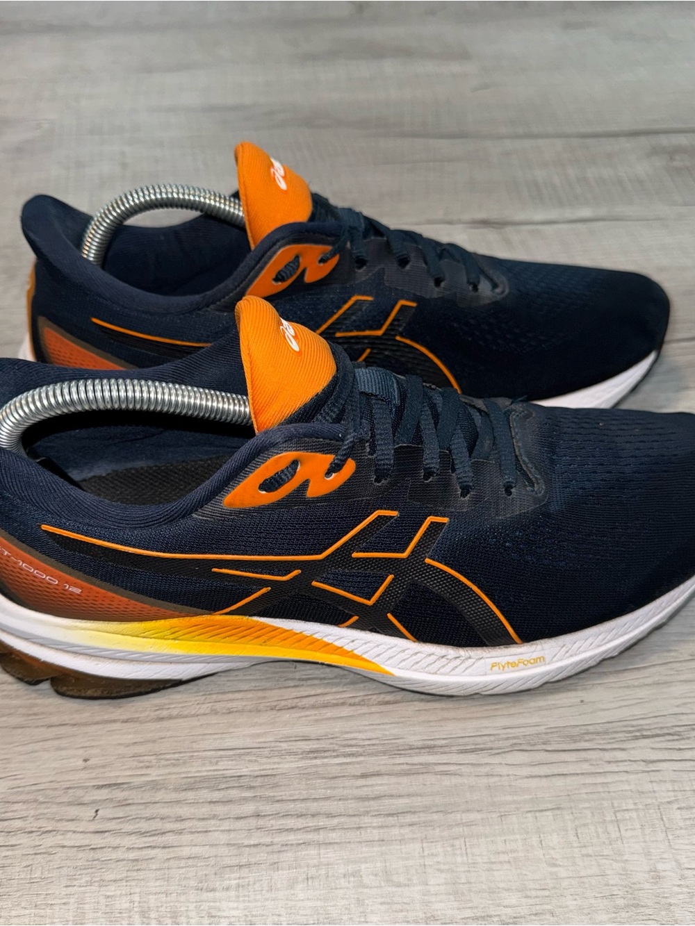 ASICS Mens GT-1000 12 Running Shoes 9.5 French Blue/Bright Orange Athletic RARE!